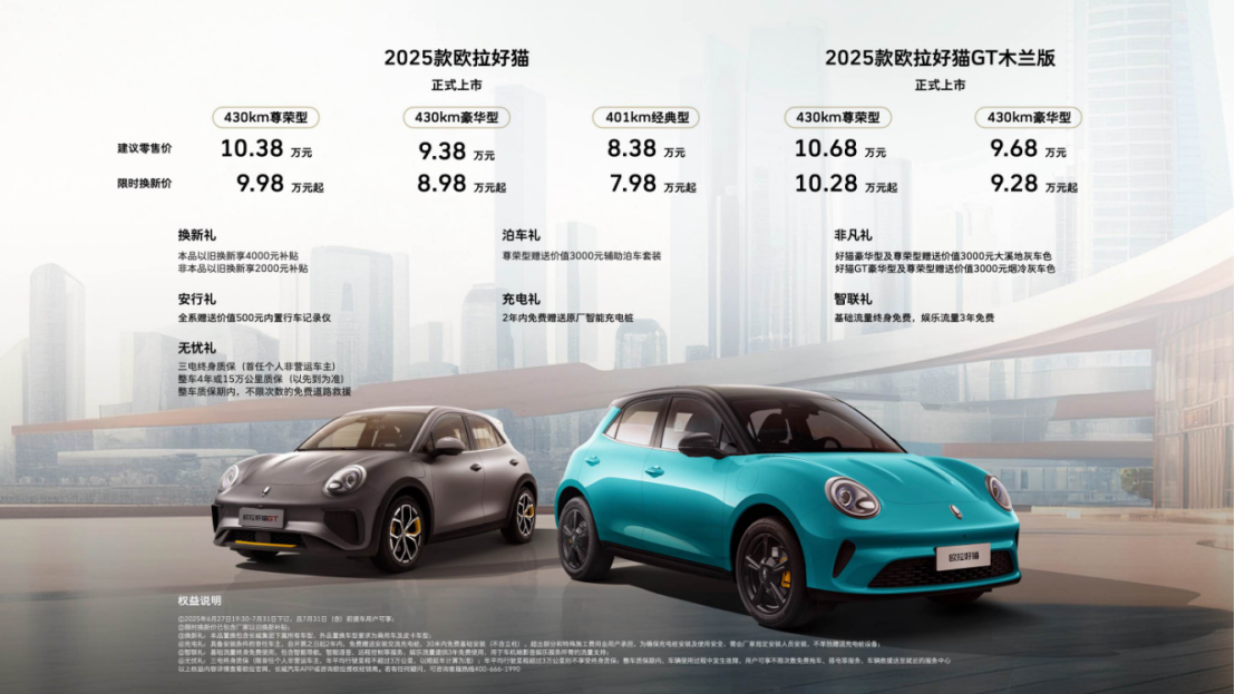 经典是内核，潮流是灵魂——2025款欧拉好猫限时换新价7.98万起